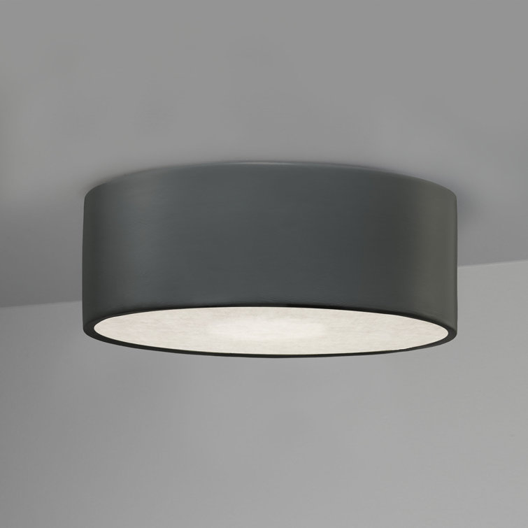 Pewter Green Ceramic LED Indoor/Outdoor Flush Mount