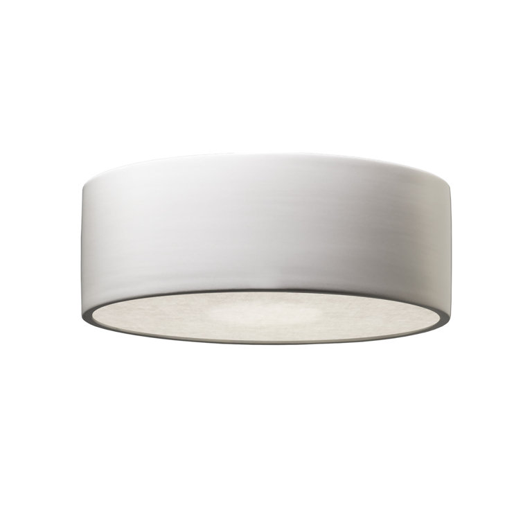 Matte White Ceramic LED Indoor/Outdoor Flush Mount Light