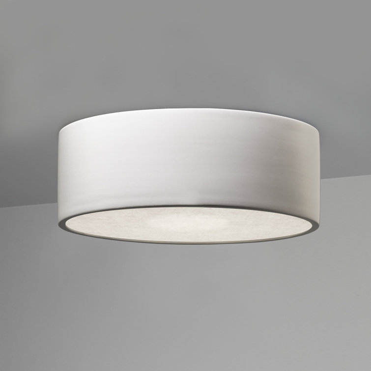 Matte White Ceramic LED Indoor/Outdoor Flush Mount Light