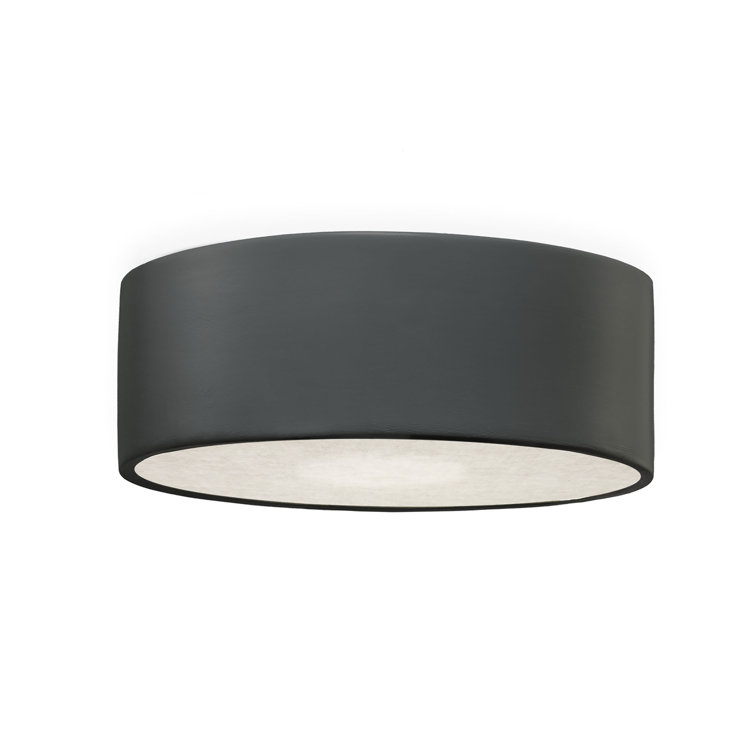 Pewter Green Ceramic LED Indoor/Outdoor Flush Mount