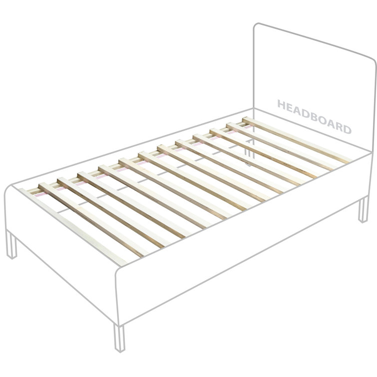Natural Twin Wood Frame Bed with Cane Headboard