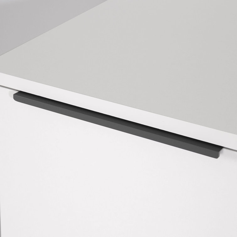 Soft Elm and White 1-Drawer Nightstand with Open Storage