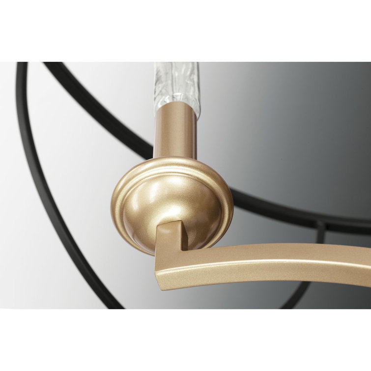 Landree Black Steel and Brass 5-Light Chandelier
