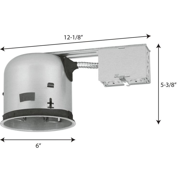 Steel 12" Indoor/Outdoor Recessed Housing Light Fixture