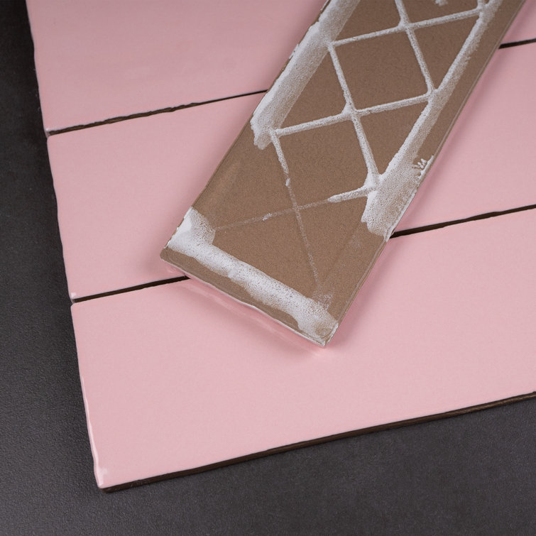 Borgo Pink Polished Porcelain Subway Wall and Floor Tile