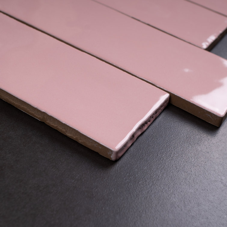 Borgo Pink Polished Porcelain Subway Wall and Floor Tile