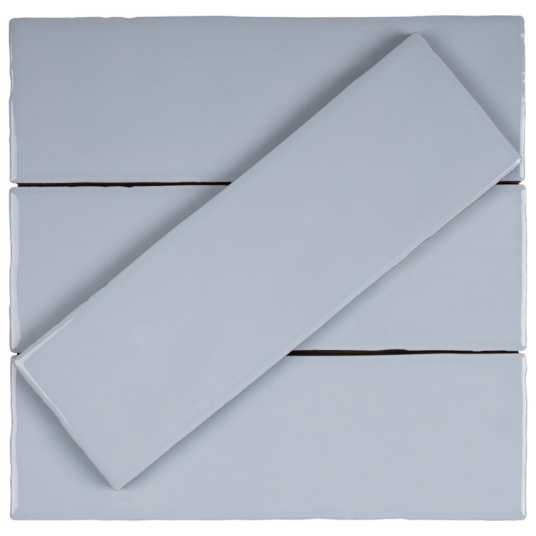 Sky Blue Glossy Porcelain Rectangular Wall and Floor Tile
