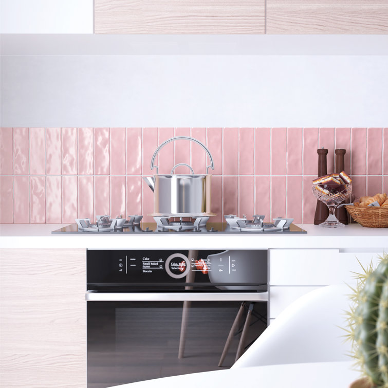 Borgo Pink Polished Porcelain Subway Wall and Floor Tile