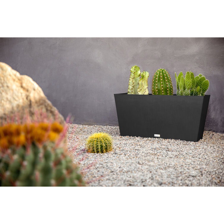 Black 31" Recycled Plastic Indoor/Outdoor Planter