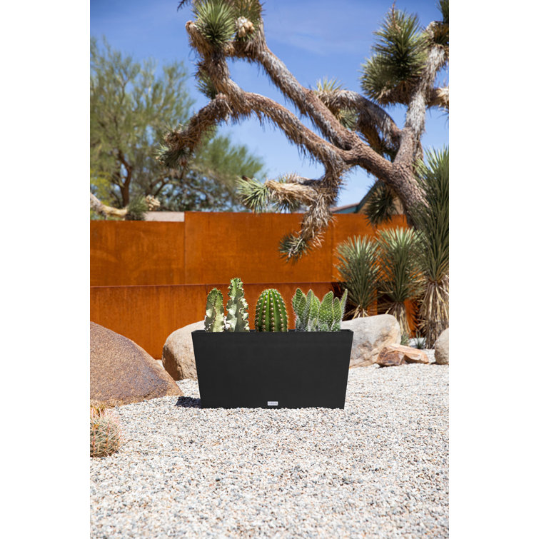 Black 31" Recycled Plastic Indoor/Outdoor Planter