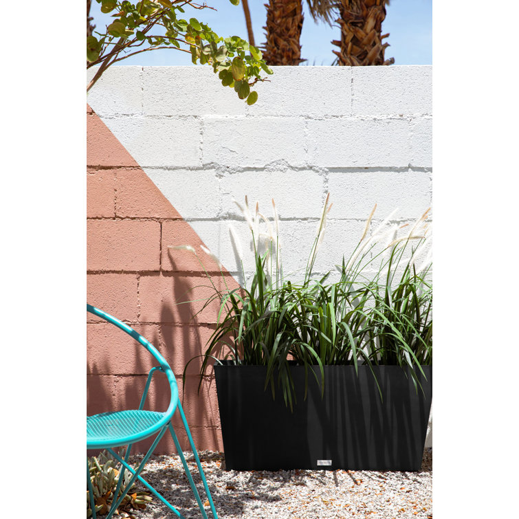 Black 31" Recycled Plastic Indoor/Outdoor Planter