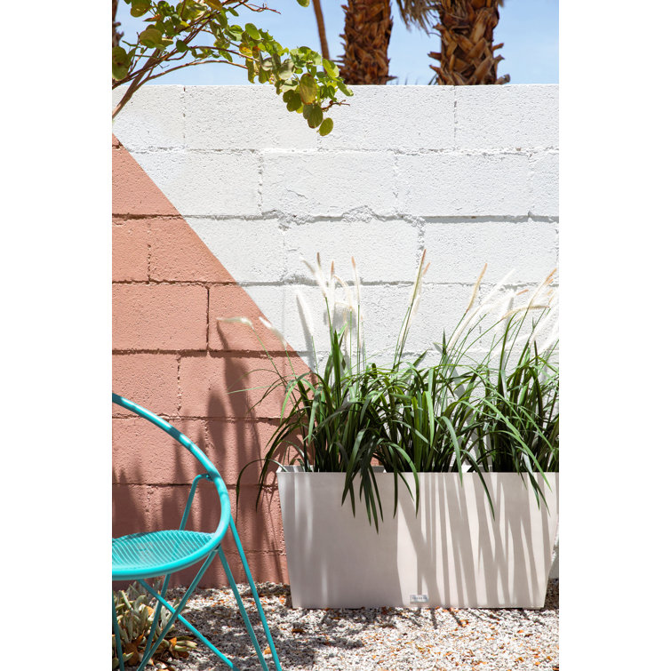 Modern Midori White Recycled Plastic 31" Trough Planter