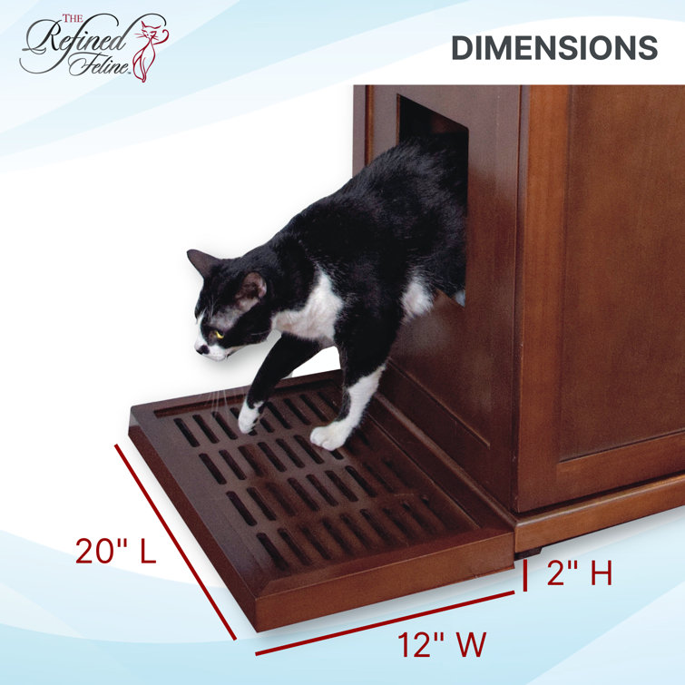 Espresso Solid Wood Cat Litter Catch Tray