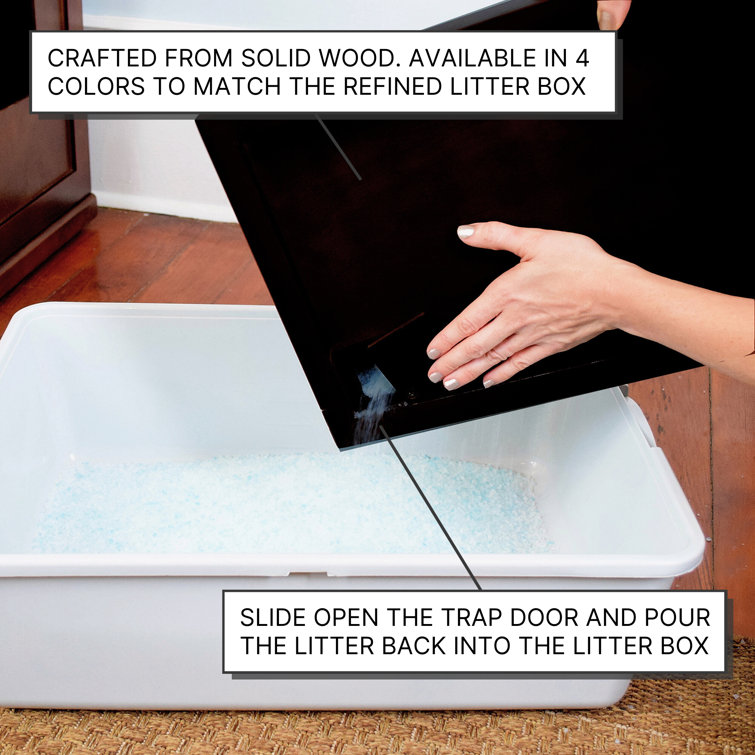 Espresso Solid Wood Cat Litter Catch Tray