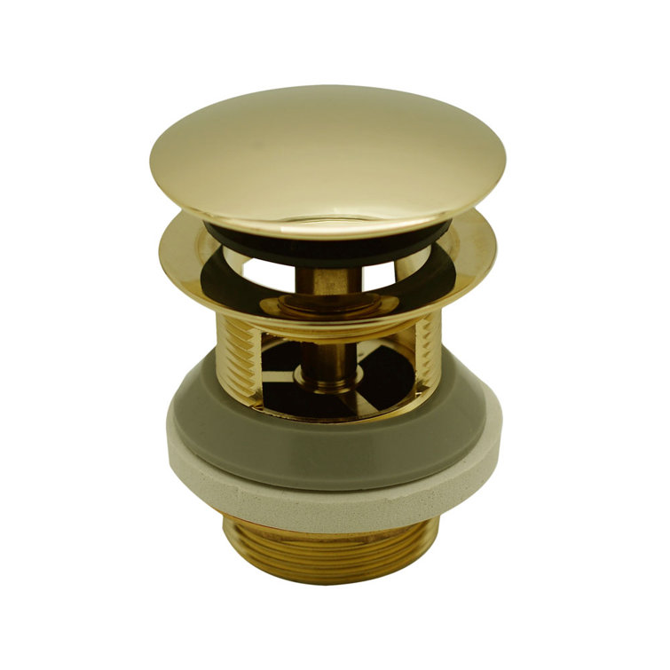 Polished Brass Tip-Toe Integrated Overflow Tub Drain Cover