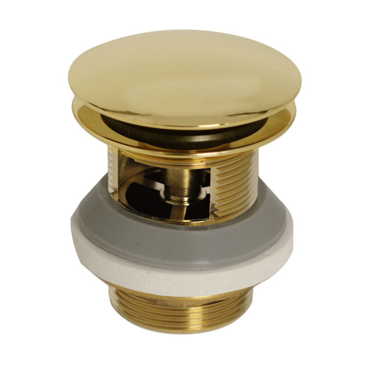Polished Brass Tip-Toe Integrated Overflow Tub Drain Cover