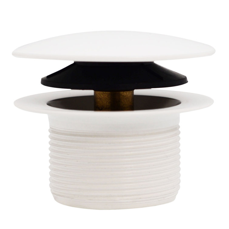 Powder Coat White 1.5" Mushroom Tip-Toe Bathtub Drain Stopper