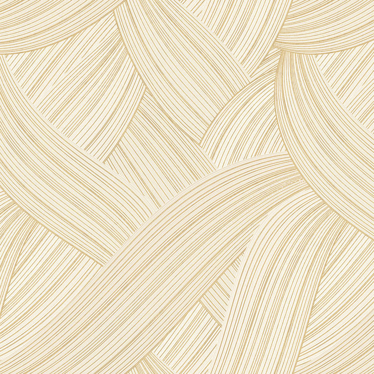 Cream and Gold Textured Vinyl Wallpaper Roll