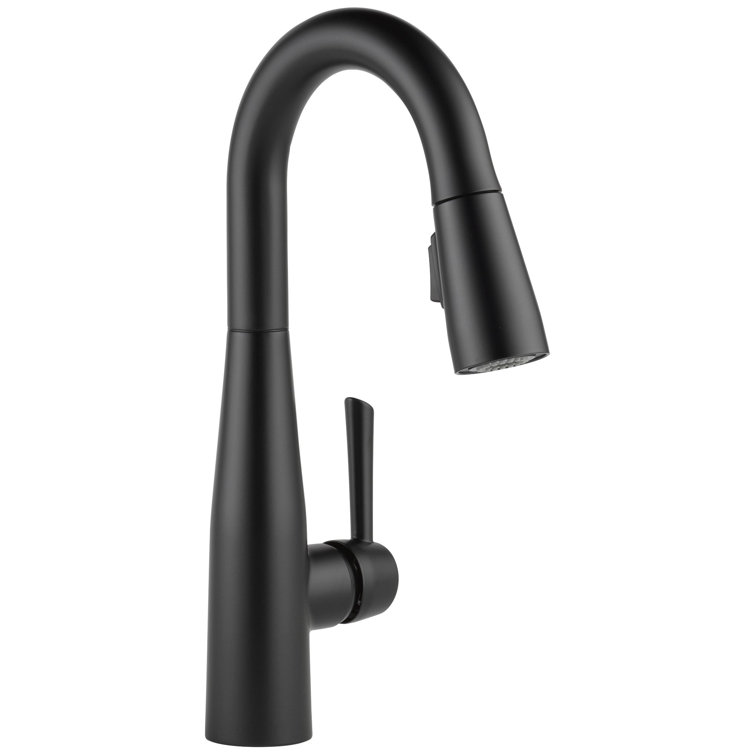 Matte Black Metal Pull-Down Sprayer Kitchen Faucet