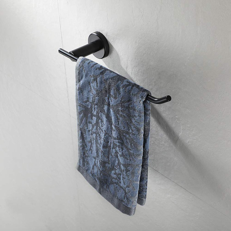 Matte Black Metal Bathroom Hardware Accessories Set, 5 Pieces