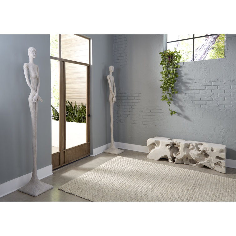Contemporary White Resin Roman Stone 7' Male Statue