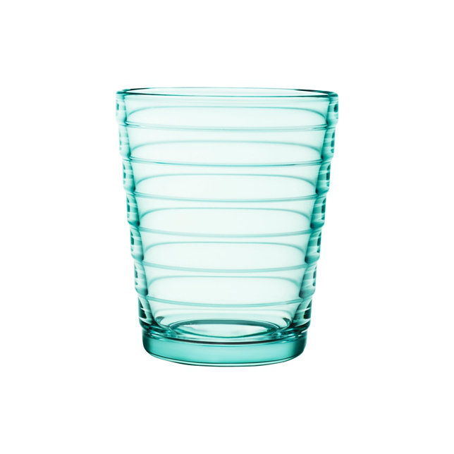Water Green Recyclable Glass Tumblers, 7.75 oz, Set of 2
