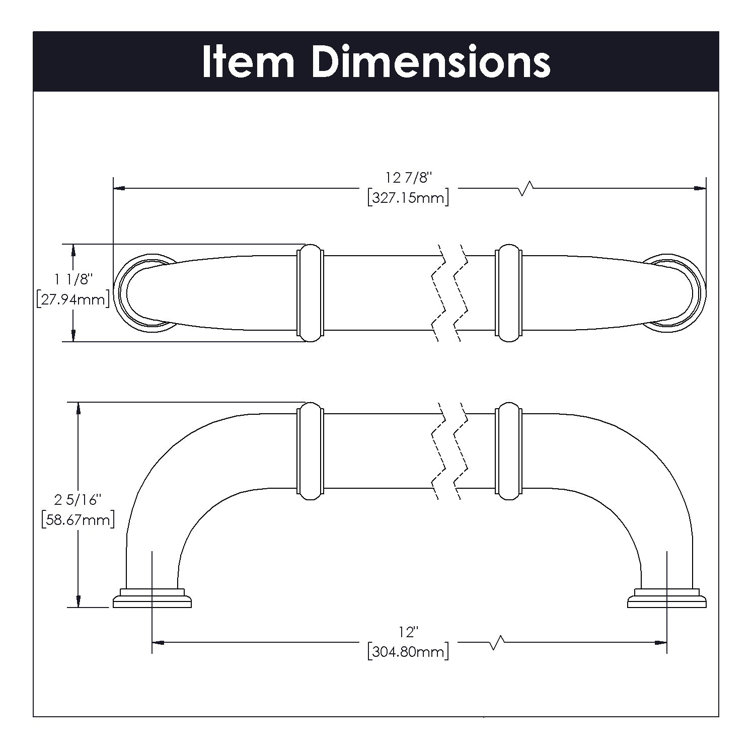 12-Inch Satin Nickel Appliance Pull Handle