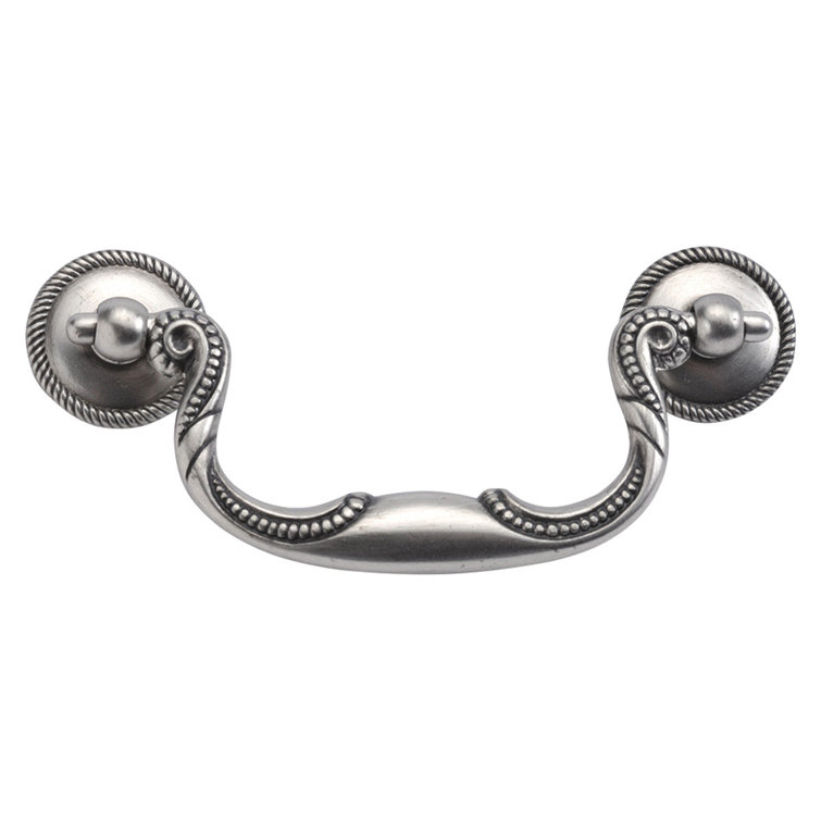 Silver Traditional Drop Bail Cabinet Pulls with Mounting Hardware