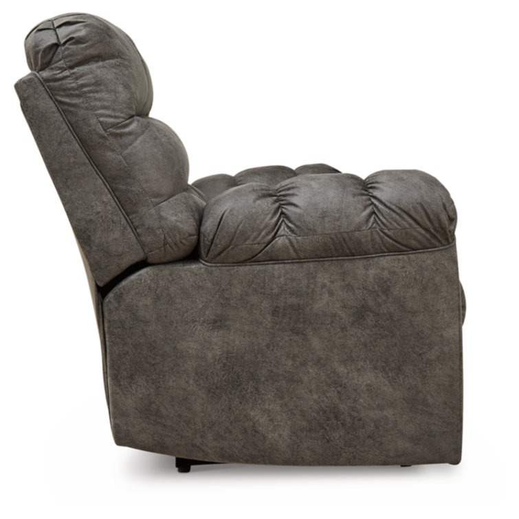 Nut Brown Faux Leather Reclining Sofa with Pillow-top Arm and Cup Holder