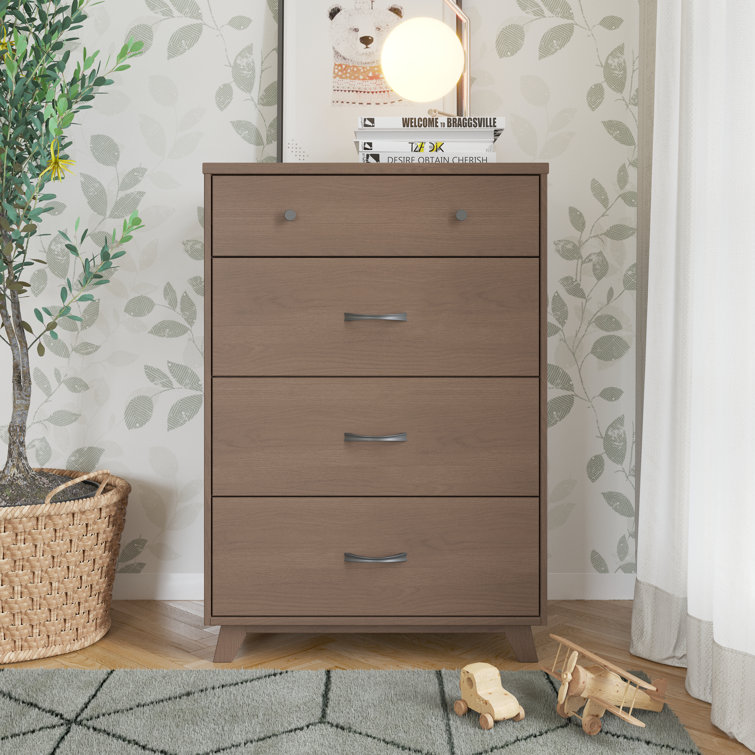 Dusty Heather Mid-Century Modern Nursery Chest with 4 Drawers