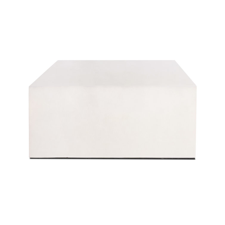 White Concrete Rectangular Industrial Coffee Table