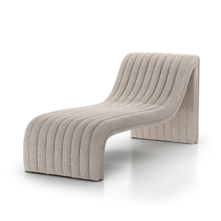 Orly Natural Modern Channelled Polyester Chaise Lounge