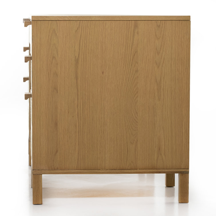 Allegra Honey Oak Executive Desk with Cane Paneling and Cord Management