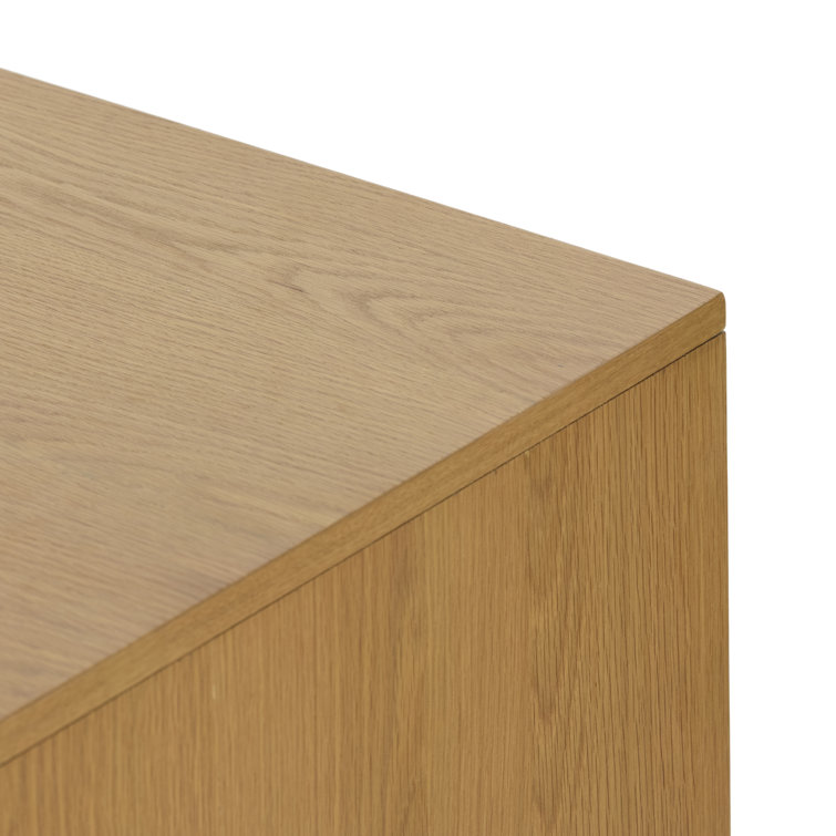 Allegra Honey Oak Executive Desk with Cane Paneling and Cord Management