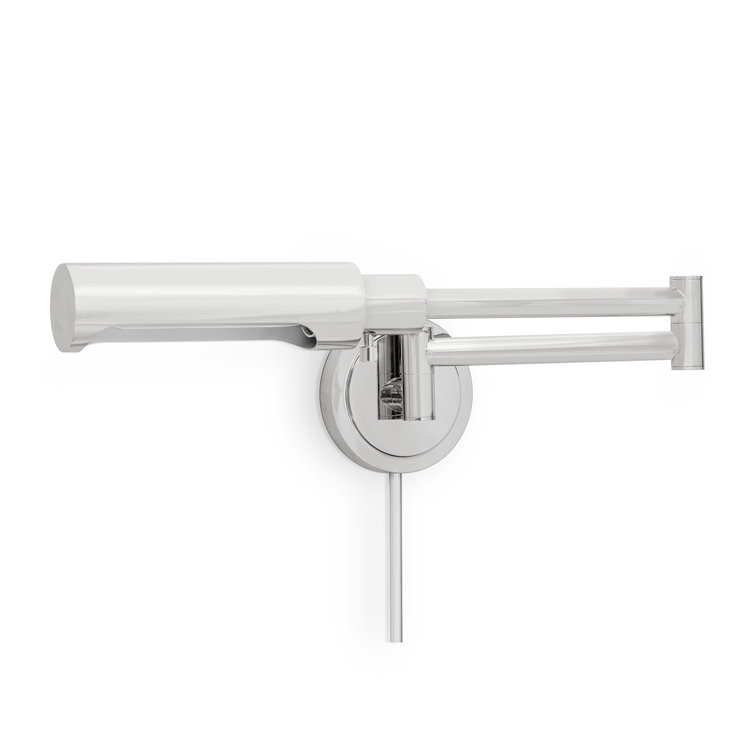Polished Nickel Swing Arm Sconce with Metal Shade