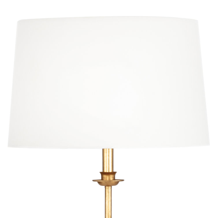 Gold Leaf Floor Lamp with Linen Shade