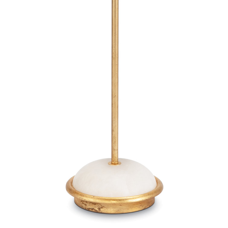 Gold Leaf Floor Lamp with Linen Shade