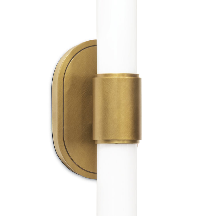 Natural Brass and Glass Double Light Sconce