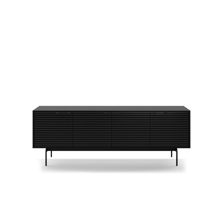 Ebonized Ash Align Corner Media Console with Cabinet