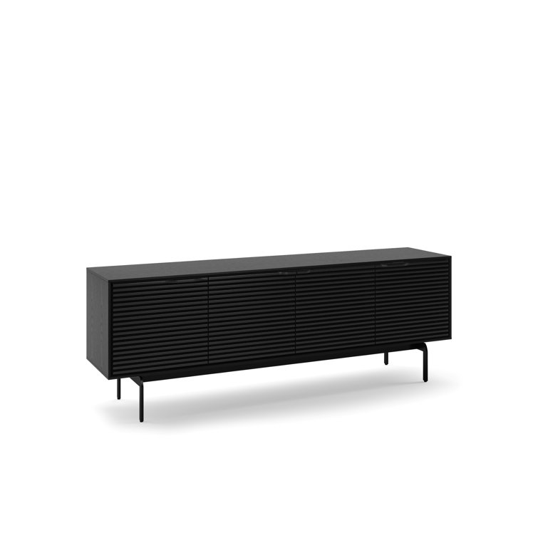 Ebonized Ash Align Corner Media Console with Cabinet