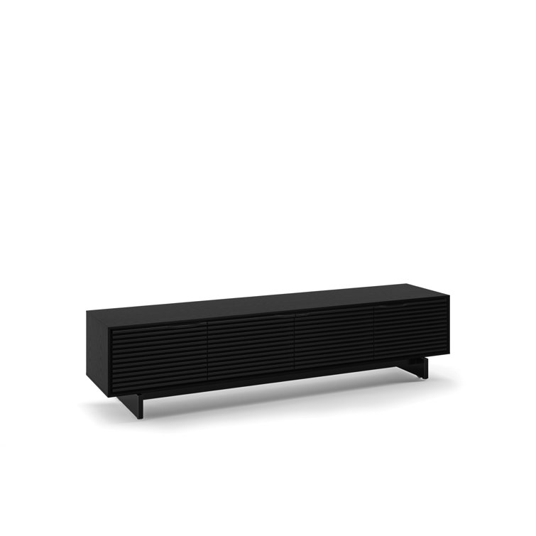 Ebonized Ash Media Console with Solid Wood Louvers