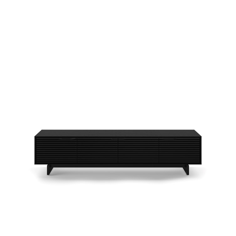 Ebonized Ash Media Console with Solid Wood Louvers