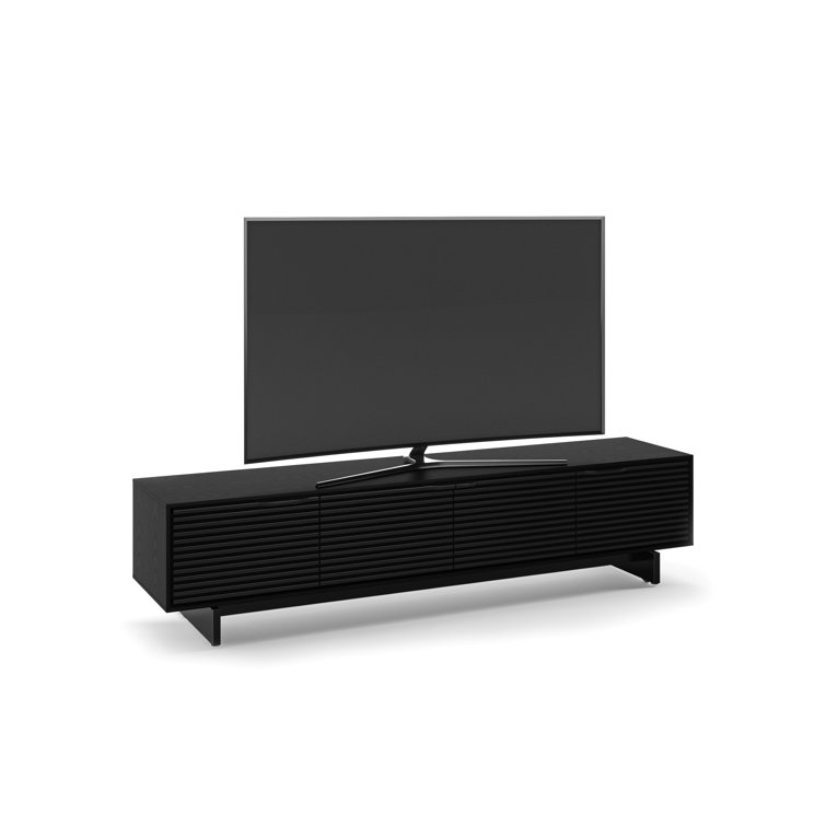 Ebonized Ash Media Console with Solid Wood Louvers