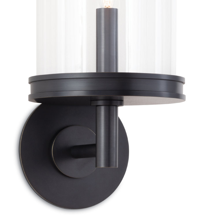 Adria 1-Light Dimmable Oil Rubbed Bronze Sconce with Glass Shade