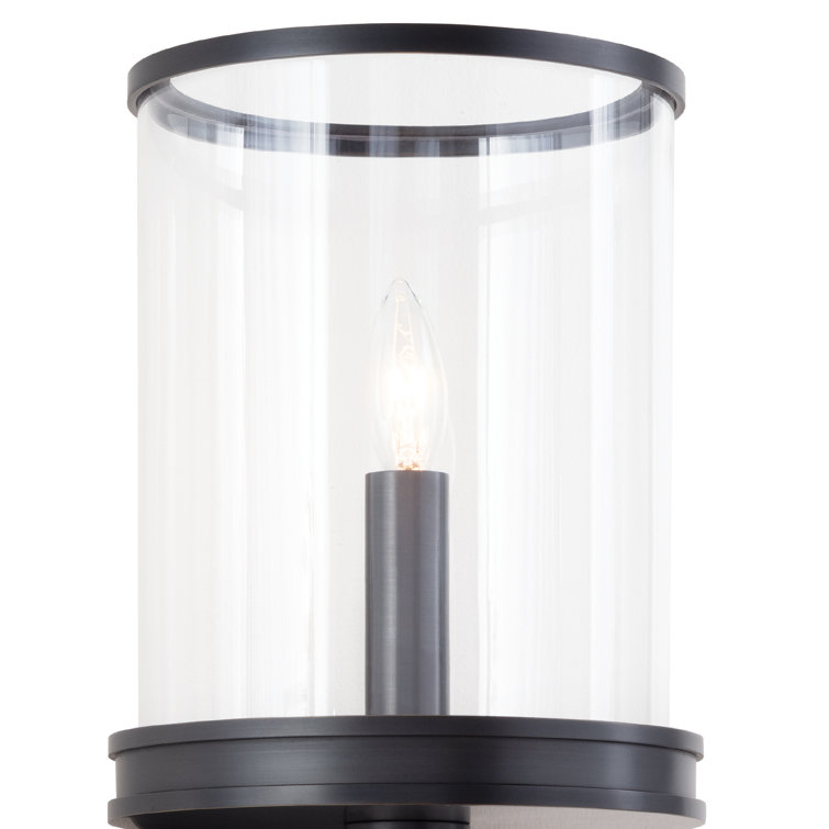 Adria 1-Light Dimmable Oil Rubbed Bronze Sconce with Glass Shade