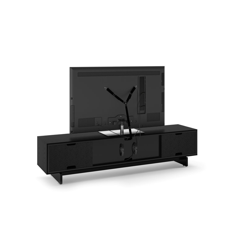 Ebonized Ash Media Console with Solid Wood Louvers