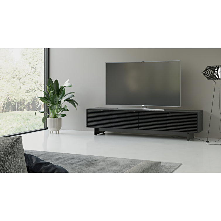 Ebonized Ash Media Console with Solid Wood Louvers