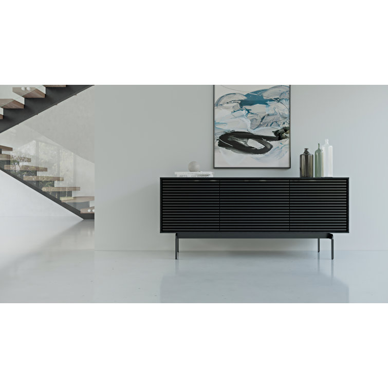 Ebonized Ash 66'' Media Console with Acoustically Transparent Doors