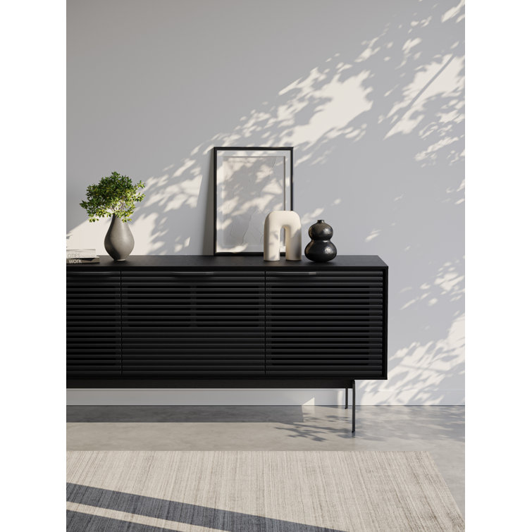 Ebonized Ash 66'' Media Console with Acoustically Transparent Doors