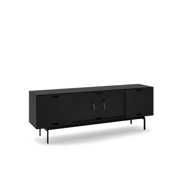 Ebonized Ash Align Corner Media Console with Cabinet